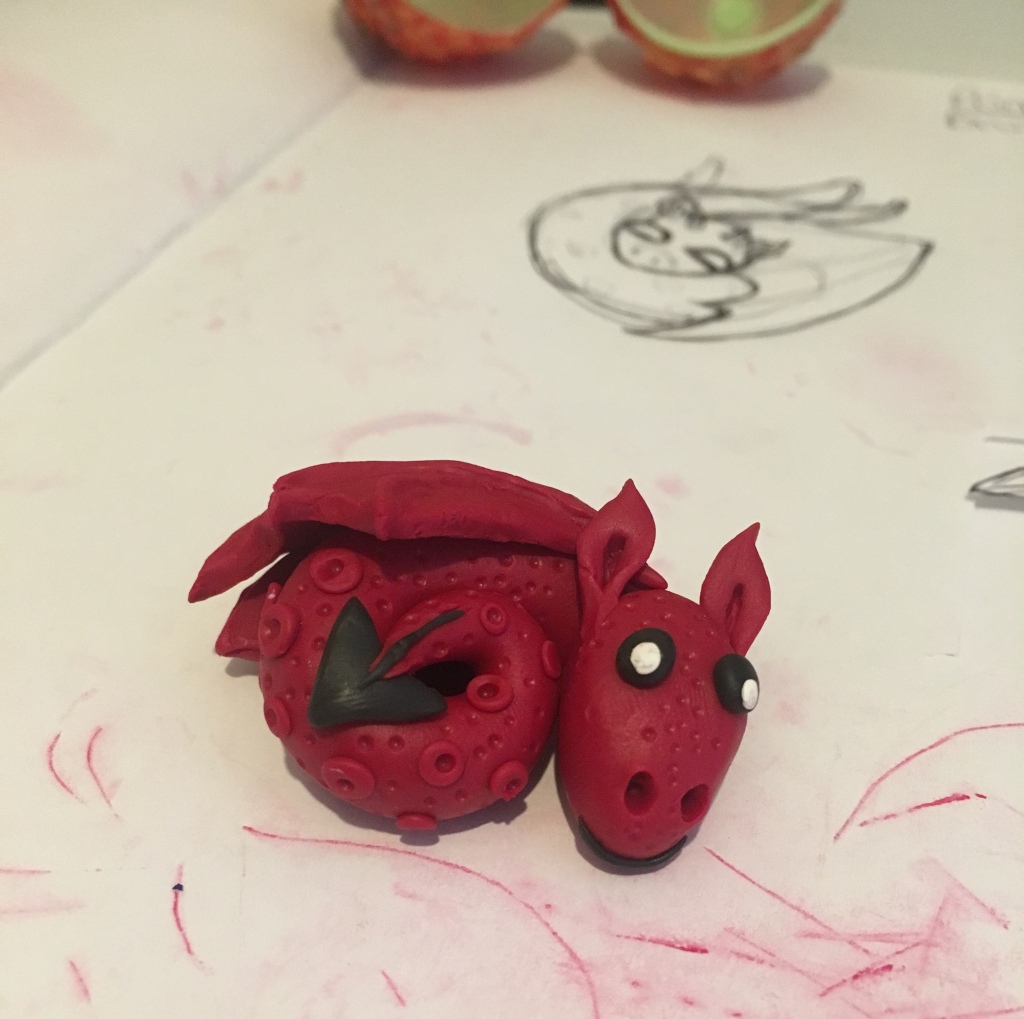 How to make a tiny fimo clay dragon