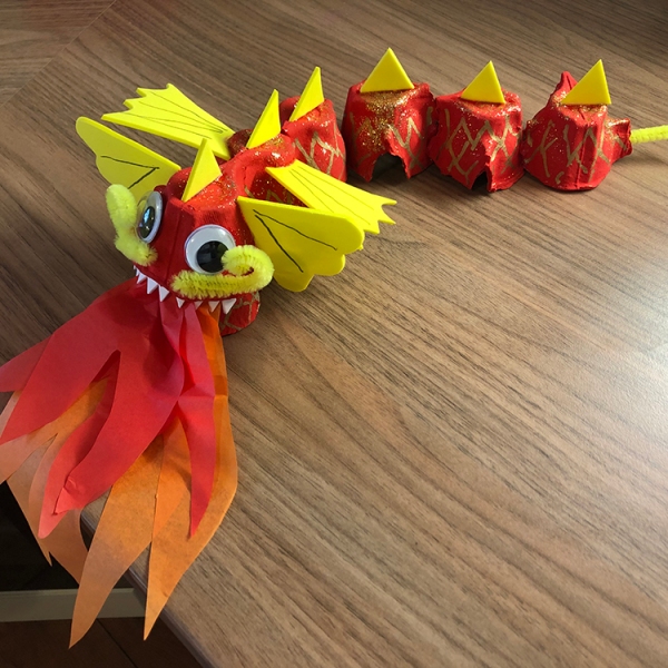 Egg Box Chinese Dragon Craft for Children