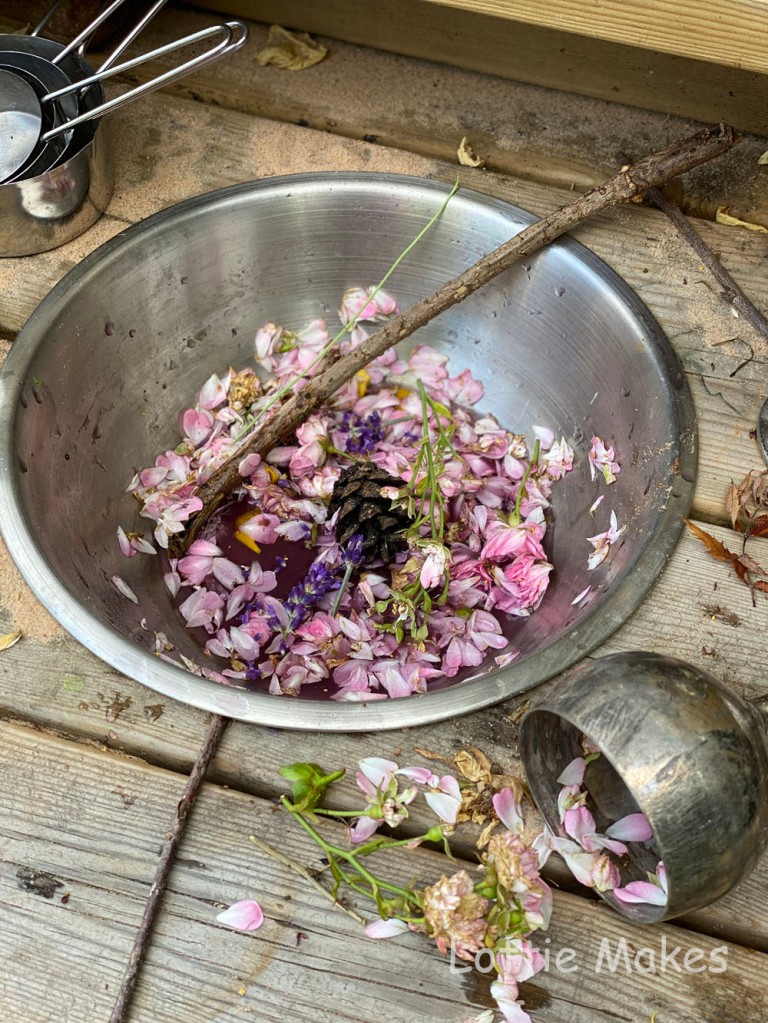potion making in the mud kitchen