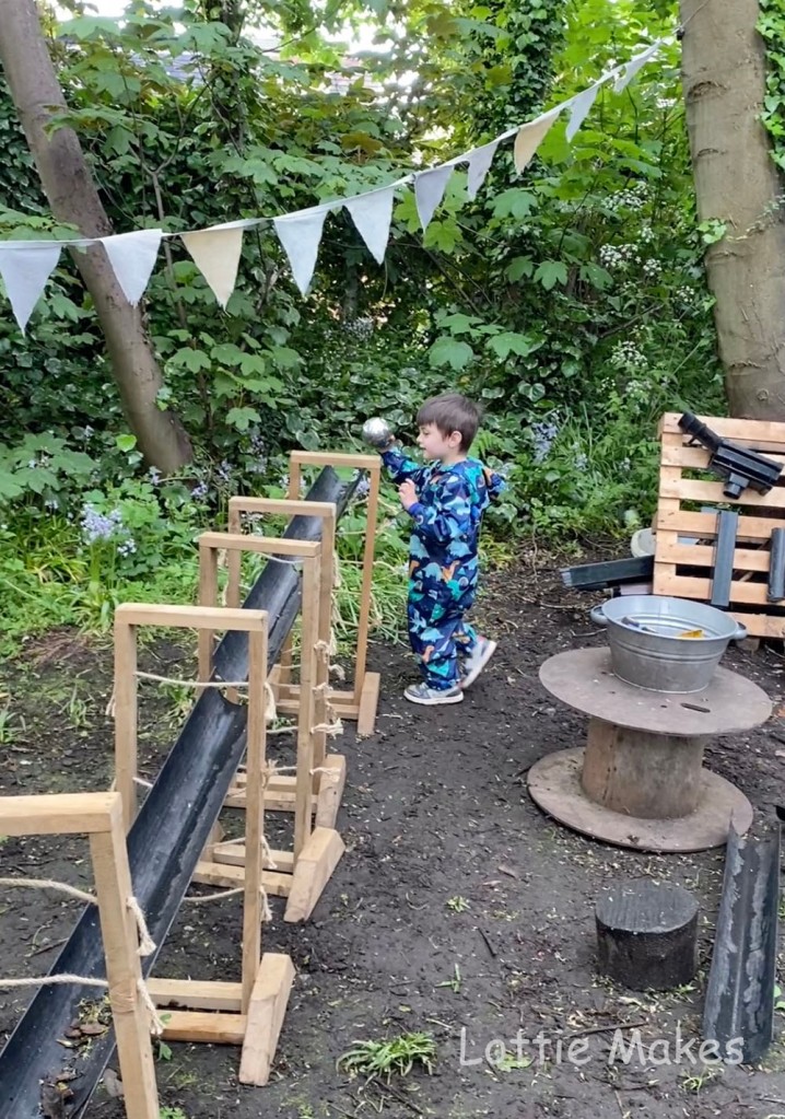 forest school activities - cascade stands and guttering from Cosy Direct