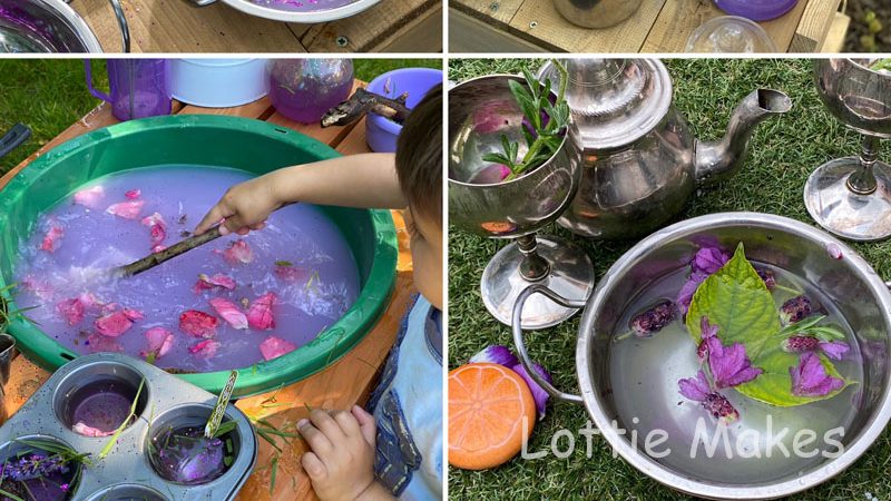 14 Popular Mud Kitchen Activities - lavender potions