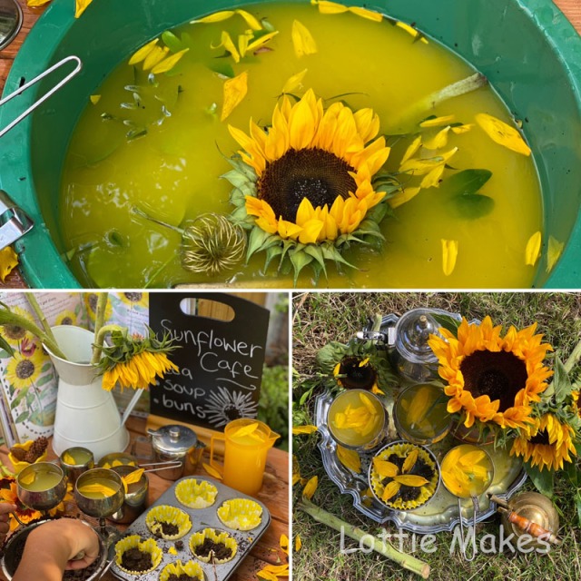 14 Popular Mud Kitchen Activities - sunflower soup